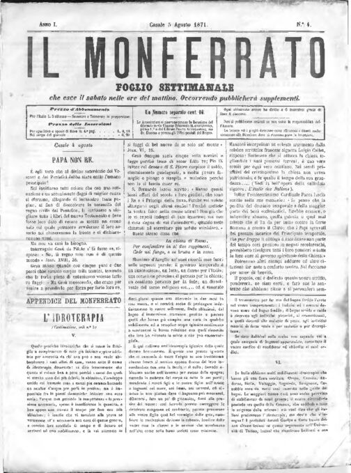Il Monferrato - Edizione 4 del 05/08/1871
